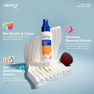 Gently Hair Lotion Smooth Keratin - Rambut Anak Wangi Dan Lebat Dengan Seledri & Minyak Kemiri (Bpom)