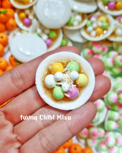 Mô Hình Mini Bánh Trôi Nước Nhật Bản Tự Khô Trang Trí Bàn Thờ Phong Cách Đông Dương