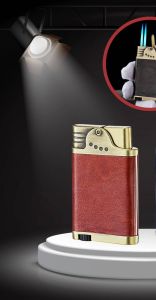 Bật Lửa Khè 2 Tia Thân Bọc Da - xài gas