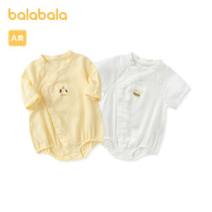 Balabala บอดี้สูททารกแรกเกิดสำหรับฤดูร้อน2024ชุดสามเหลี่ยมแบบบางชุดสองชิ้นสด