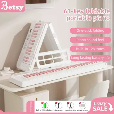 Đàn Piano Điện BETSY Gấp Gọn 61 phím Phím cảm ứng lực - Tặng Khoá Học Online