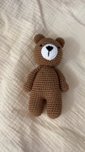 Handmade Crochet Sleep Bear Stuffed Animal Knit Soft Doll Toy Sweet Gift for Boys and Girls Present for Birthday 5 Inch