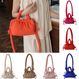 Korean Fashion Fabric Shoulder Bag Soft Dacron Crossbody Bag Mini Tote Purses for Women Underarm Bags Handbags and Purses2026