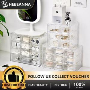 hebeanna Organizer Jewelry Organizer Desktop Storage Box Drawer Type Transparent Shelf Stationary Hair Decoration Box Can Be Stacked Orga