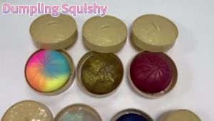 Glitter Dumplings Stress Relief Toy Glitter Dumpling Squishy Toy with Steamer Box Squeezable Simulation Toy Ball