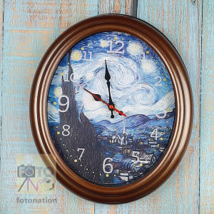 Chiming Melody Wall clock (Art Series: Starry Night Vincent Van Gogh) for the art lover. Hourly melody alarm clock