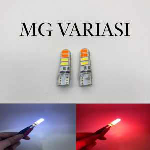 PROMO 2 PCS LAMPU SEN JELLY KEDIP 2 WARNA FLASH STROBO LED T10 8 MATA