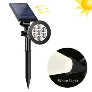 Lampu Taman Tenaga Surya 7 LED Warna Warni Solar Cell Panel Lampu Sorot Super Terang Outdoor Lampu Energi Matahari Kebun