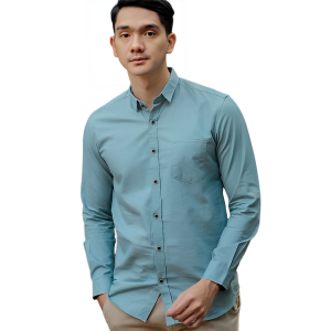 Kemeja Pria Slimfit Polos Lengan Panjang Mahogani Baju Kerja Keren Pakaian Distro Termurah