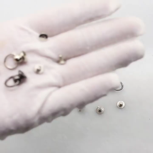 10pcs Screwback Round for Head Stud with Pull Ring Metal Handmade DIY Accessory