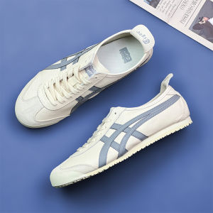 Original Tiger Shoes Classic White/light Gray MEXICO66 Low Top Leather Retro Mens Shoes Womens Shoes 1183B771-115-201 Non-slip Wear Resistant Comfortable Casual Sneakers