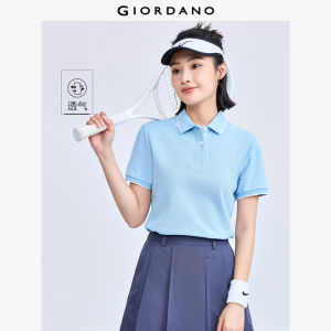 GIORDANO Women Polo Shirts Classic Collar Summer Pique Polo Shirts Fashion Comfort Short Sleeves Slim Polo Shirts 05311399