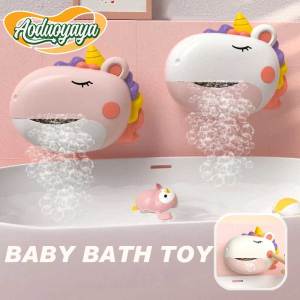 Aoduoyaya Baby Bath Toys Electric Soap Bubble Maker Machine Dinosaur Pony Bubble Machine Kid Bath Toys