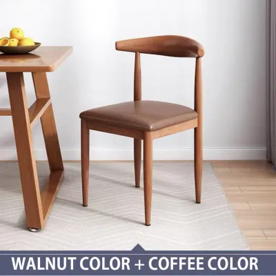 Dining Chair With Soft Cushion Seat Study Chair Nordic Horn Chair Cafe Chair Leisure Back Chair