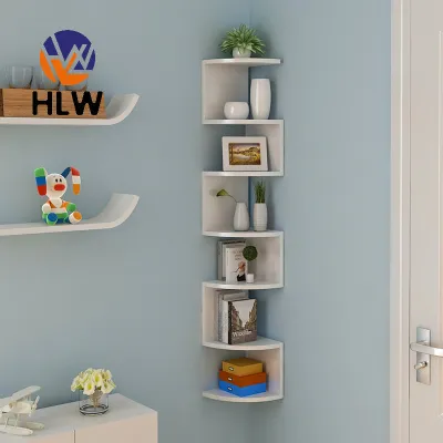 HLW Greenco 5 Tier wall mount Floating Wall Mount Corner Shelves