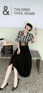 Đầm Lụa Hoạ Tiết Kèm Belt Cao Cấp - Glady G188 - Đầm Xoè Phối Hoạ Tiết Và Belt Sang Trọng