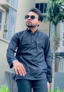 Baju Raya / Baju Melayu /Baju Kurta Dewasa / KURTA LELAKI BERKOLAR LENGAN PANJANG COTTON / POCKET