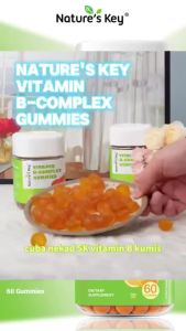 Natures Key Halal Vitamin B Complex Gummies Sugar-Free Promote Energy Relieve Stress Improve Mood Daily Health Supplement