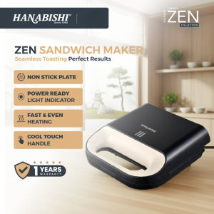 Pembuat Sandwic Zen Hanabishi (Hitam) HA5133S 🥪 Hanabishi Zen Sandwich Maker (Black) HA5133S
