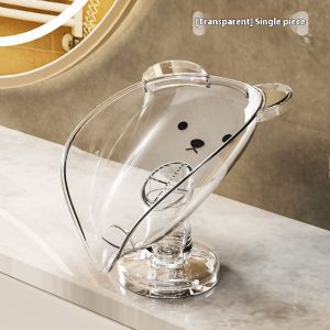 ZUOGUAN  thanh lịch Đĩa đựng xà phòng với núm hút cao su thoát nước thiết kế cho bàn trang điểm nhà tắm