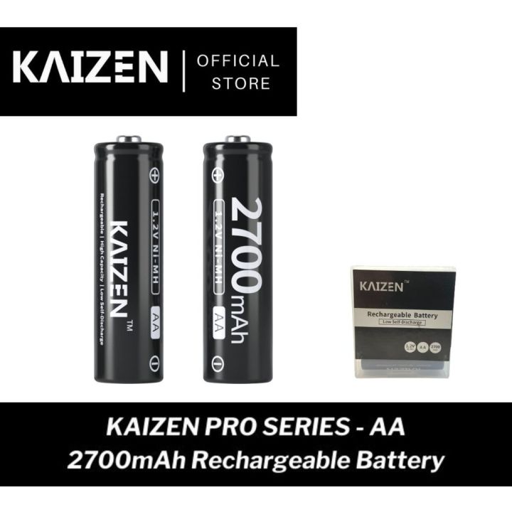 COD Kaizen Pro Series 2700mAh 2 AA Rechargeable Battery High Capacity ...