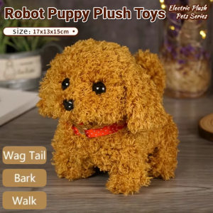 Electric Robot Puppy Plush Toys Simulation Interactive Cute Robot Dog Funny Wagging Shaking Toy For Kids Birthday Xmas Gift