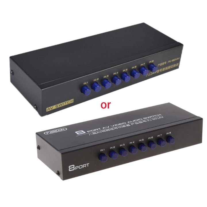8Way AV Switch RCA Switcher 8 in 1 out Composite Video L/R Selector