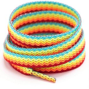 Shoelaces for Shoes Rainbow Sneakers Laces Colorful Flat Gradient Color Low-Cut High Top Canvas Casual Shoelace Shoe Accessories