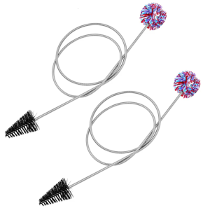 2 Pack Professional Flute Cleaner Soft Brush Flexible Brushes Double Ended Brush Dust Removal Brush for Musicians