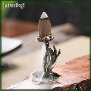 miankeji Đồng tinh khiết backflow hương Phật Tay sen Brass hương khung hương trầm Zen trà buổi lễ bàn trà Bàn đồ nội thất