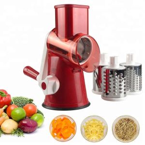 SHENAR BISA COD PENGGILING DAN PENGIRIS PARUTAN PUTAR BUAH SAYUR DAN BUMBU MANUAL 3 PISAU 1 HANDLE SERBAGUNA/ PENGIRIS SAYUR BUAH PUTAR - RED SHENARCORNER168