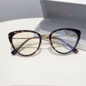 TR90 Cat Eye Anti Blue Light Glasses for Women Retro American High-end Sense Glasses with Interchangeable Lenses