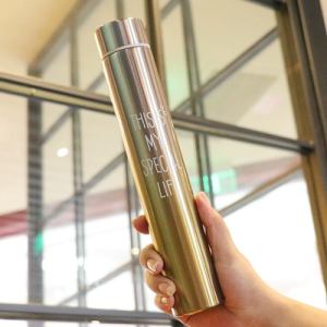 Slim portable thermos with cup (260ml)
