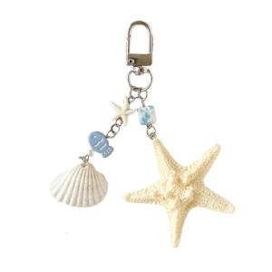 Stylish Oceanics Inspired Keychain With Realistic Sea Star Shell Designs for Everyday Use
