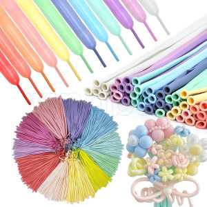 50pcs Pastel Color Long Balloons Colorful Long Magic Balloon to Twisting Flowers Animals DIY Valentines Day Birthday Gifts Balloon Art Kit For Kids Surprise Toy