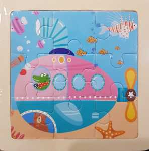 Puzzle Edukasi Anak Kayu Mini Motif Transportasi