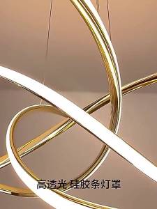 Gold Finished Nordic Modern LED Chandeliers Geometric Line Lamp For Kitchen  Living Dining room lustre pendente Hanging Lamp