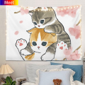 Ins Japan and South Korea Cute Healing Cat Background Cloth Hanging Room Decoration Wall Cloth. 
