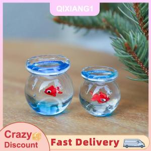 QIXIANG1 Thủ công Kính túi cá bức tượng nhỏ túi cá đồ trang trí sôi động kính cá Máy tính để bàn trang trí nhà văn phòng trang trí