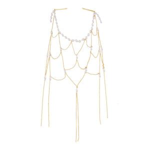 Sophisticated Bridal Hair Ornament With Graceful Pearls Tassels And Hollow Designs Perfect For Weddings And Parties