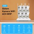 Rolte Pakte CCTV 8 Channel 6 Kamera 8MP PTZ WiFi Suara Dua Arah By iCsee. 