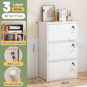 【Ready Stock】Wood Cabinet organizer with lock cabinet  Storage Cabinet for Home Furniture Practical Cabinet Bookcase Bookshelf