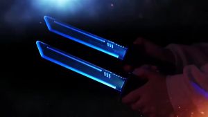 Bộ 2 Kiếm Ánh Sáng Thu Gọn TWIN CROSSED – LIGHTSABER Phát Sáng LED Ghép Kết Nối Kiếm Đôi