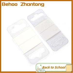 Behoo 100pcs PVC Slot Hole Adhesive Hang Tags Hook Merchandise Box Bag Hangers Display