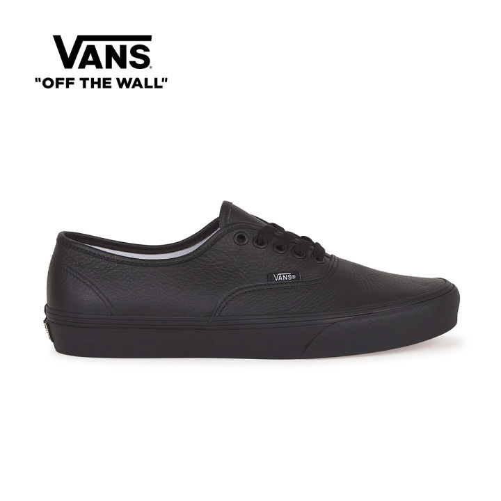 Vans Authentic (Leather) Black/Black For Mens Vans Authentic