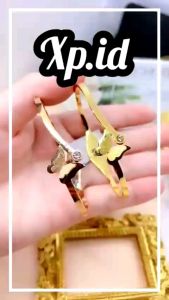 Gelang Bangle Kupu-Kupu Mata Satu Titanium Perhiasan Fashion Wanita Titanium Awet Anti Karat Xpid56