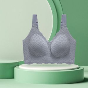 [ Tempat ]Plus Size Lingerie Women Thin Fixed Cup Seamless Bra Wireless Bra Sports Bra Big Breasted Lingerie Seluar Dalam Seluar Dalam Tanpa Cincin Keluli Seluar Dalam Yang Lancar