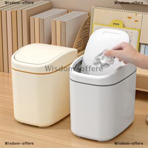 [COD] Wisdom-offere Desktop Trash Can Small Mini Garbage Can Plastic Dustbin with Shake Cover for Home Office Waste Bins Household Cleaning