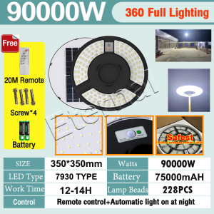 [Free Shipping] UFO Solar Street Light Outdoor 500000W Waterproof IP67 LED Solar Light Spotlight Outdoor Lamp Motion Sensor Automatic Lighting With solar panel