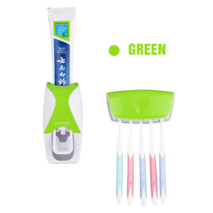【Free Shipping】1 Set Automatic Toothpaste Dispenser Dust-proof Toothbrush Holder Wall Mount Bathroom Accessories Squeezer Set